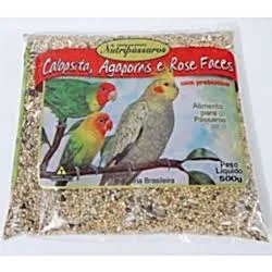 Mistura para Calopsita, Agapornes e Rose Faces Nutripássaros 500g